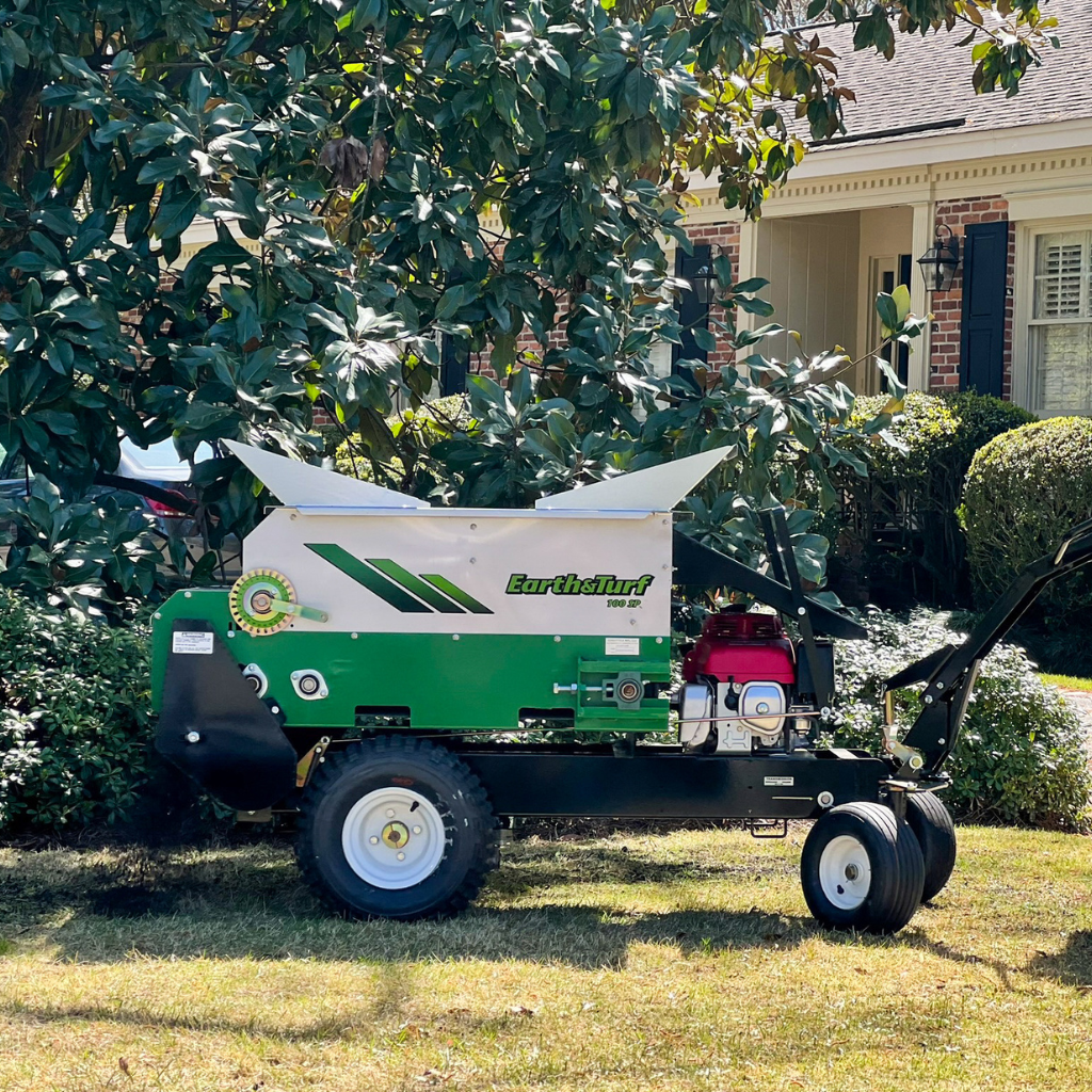 Adding compost to lawn