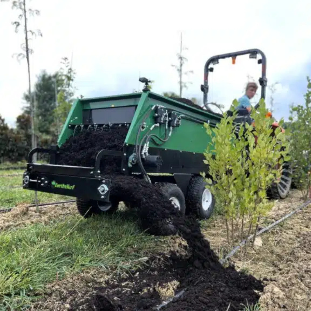 Adding compost to lawn