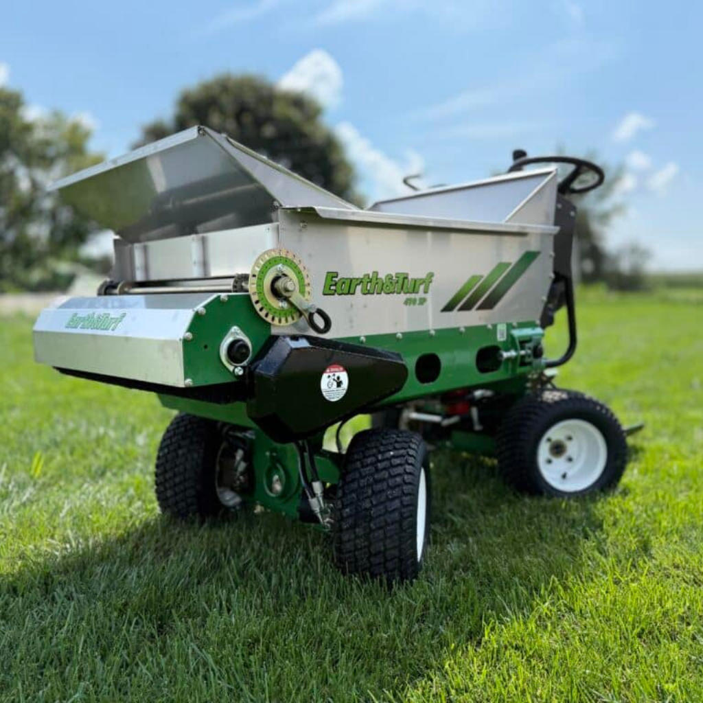 Adding compost to lawn