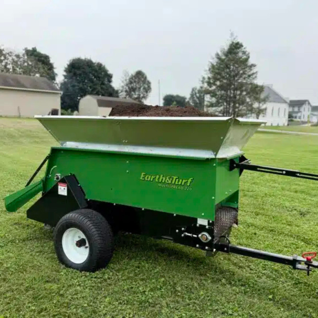 Adding compost to lawn