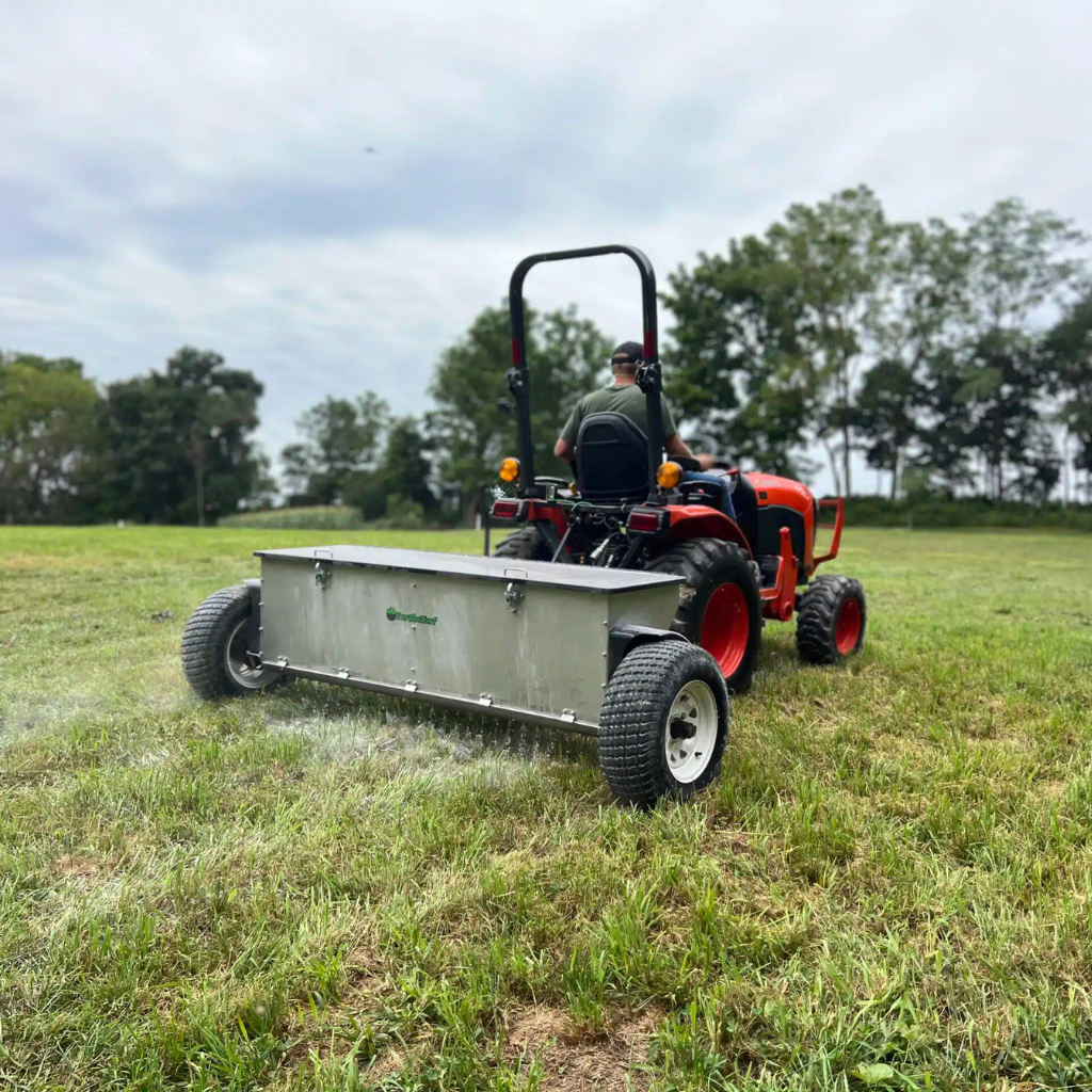 Adding compost to lawn