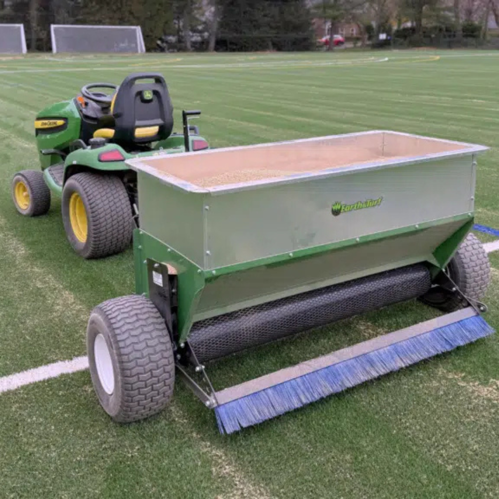 Adding compost to lawn